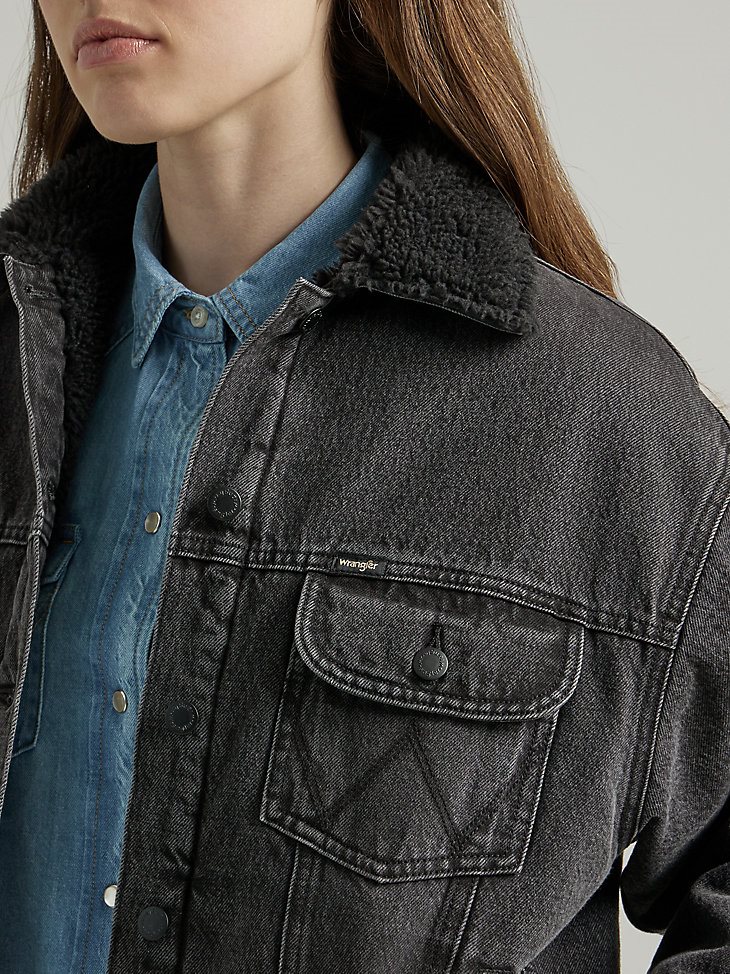 Women's Girlfriend Sherpa Jacket in Nashville Black