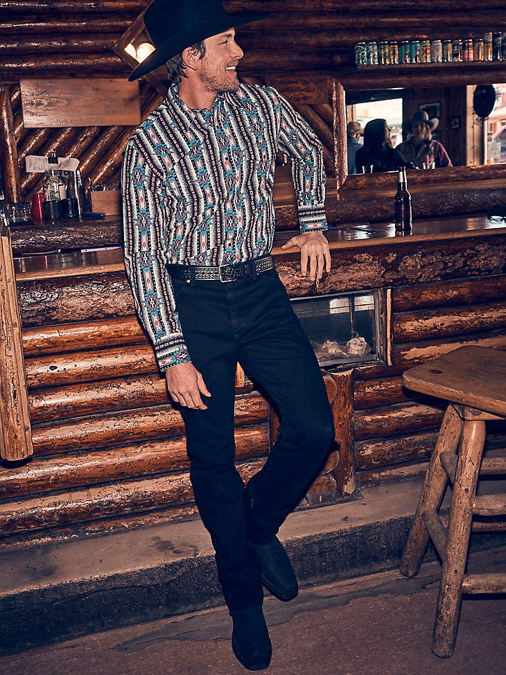 Wrangler Cowboy Cut Original Fit Active Flex Jeans in Black