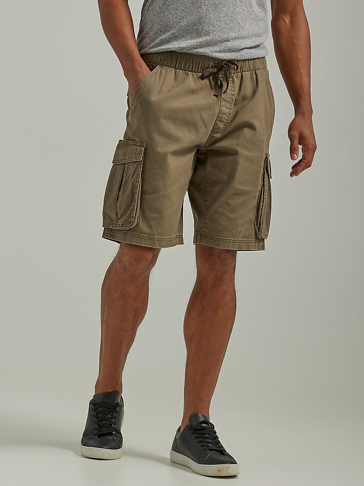 Men's Free To Stretch Drawstring Cargo Short in Pine Green