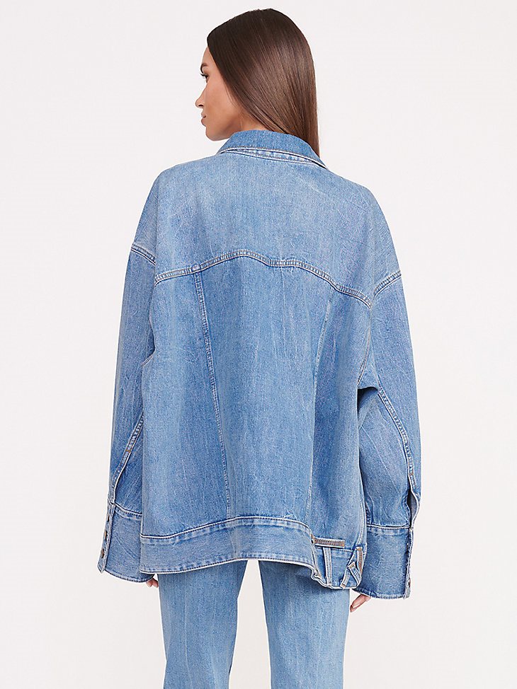 Wrangler + STAUD The Biggest Jean Jacket in Mid Blue
