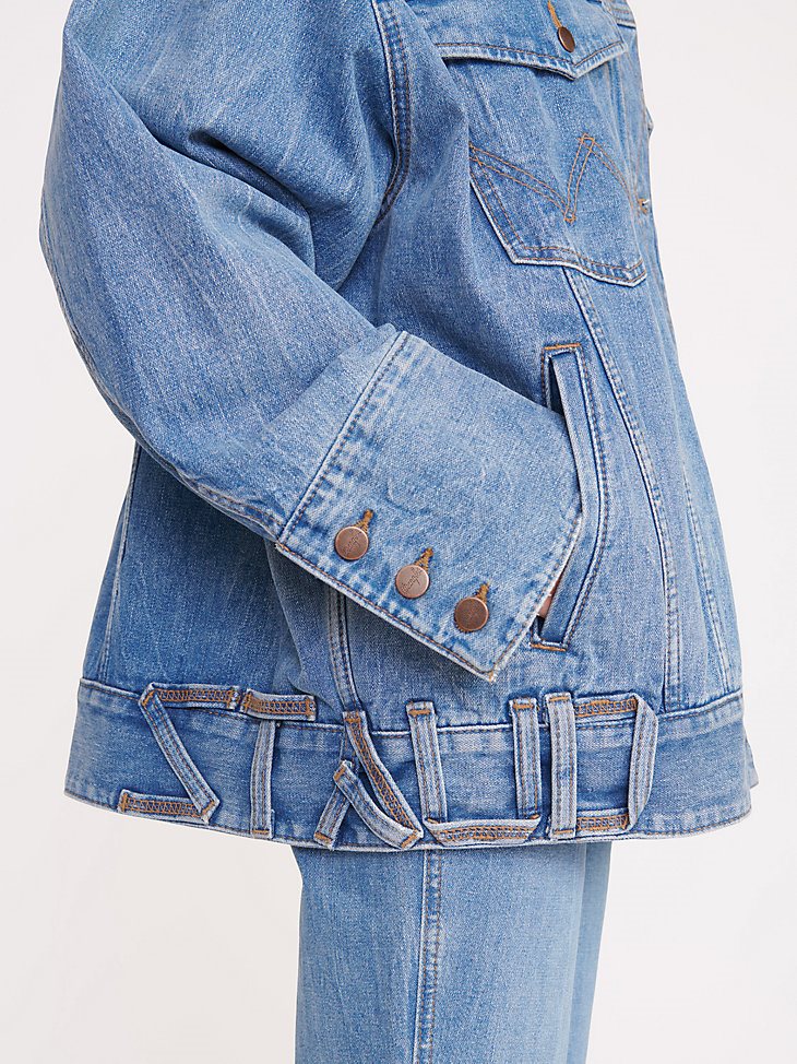 Wrangler + STAUD The Biggest Jean Jacket in Mid Blue