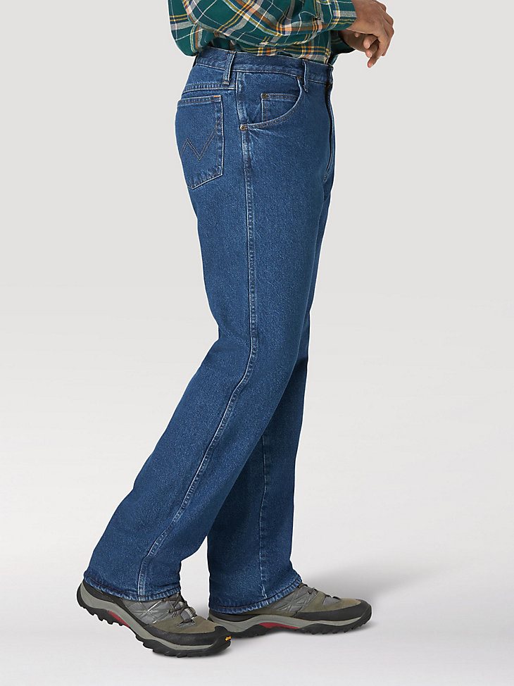 Wrangler Rugged Wear Fleece Lined Relaxed Fit Jean in Stonewash
