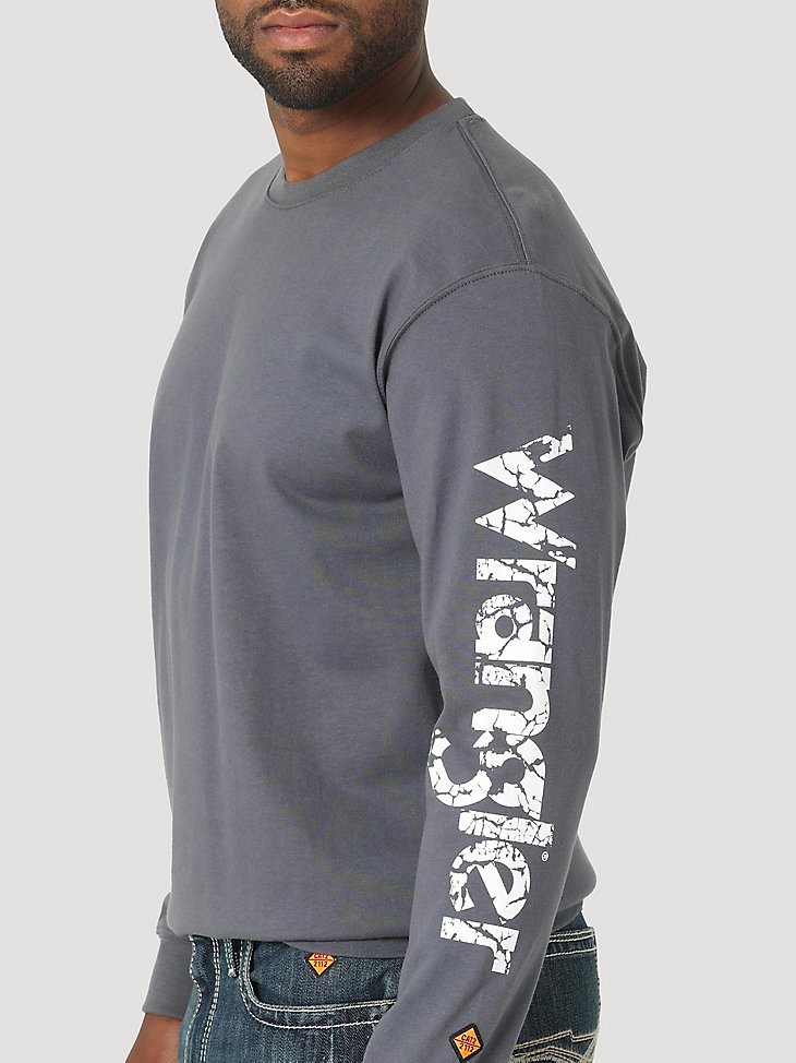 FR LS Distressed Arm Logo Graphic T-Shirt in Castle Rock