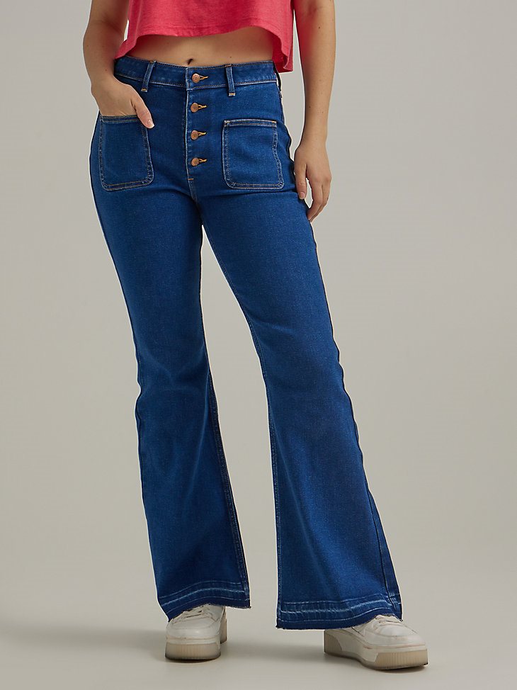 Women's High Rise Folklore Flare Jean in Wrangler Blue