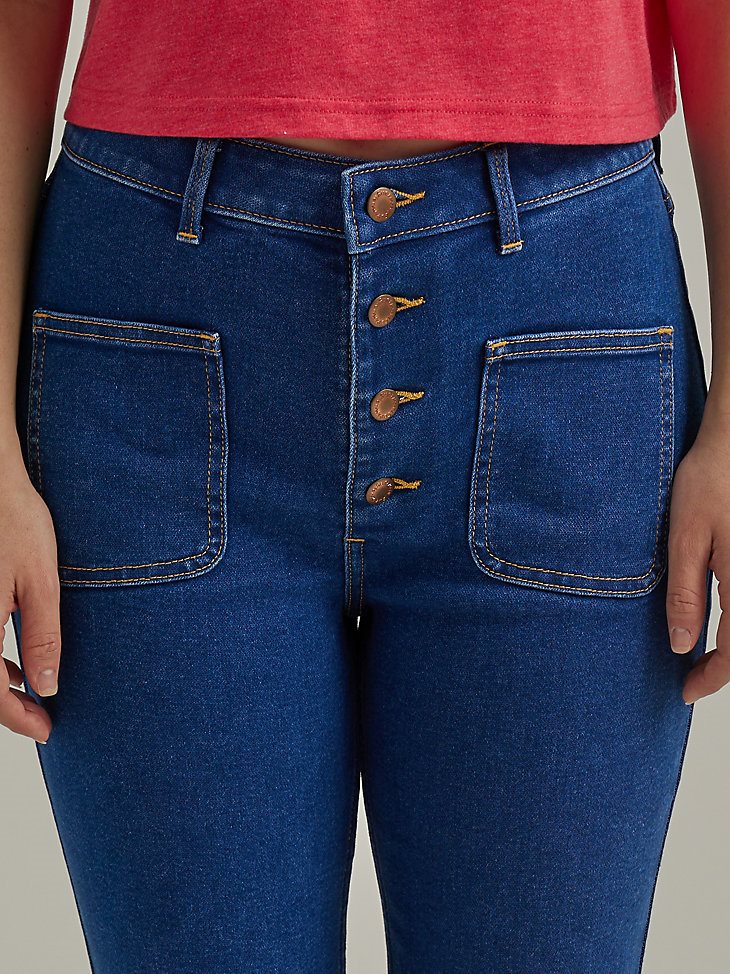 Women's High Rise Folklore Flare Jean in Wrangler Blue