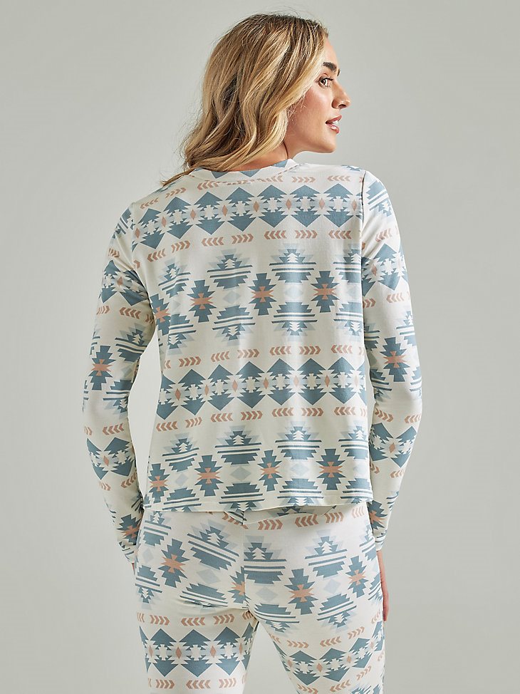 Women's Wrangler Retro Southwestern Print Lounge Top in Antique White
