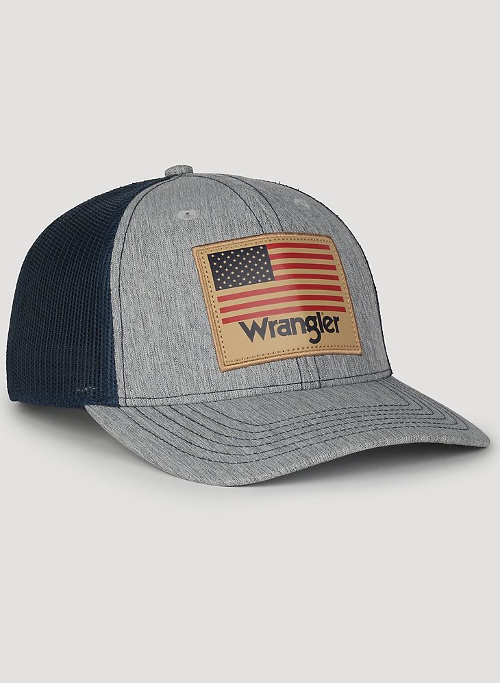 Wrangler American Flag Baseball Hat in Grey