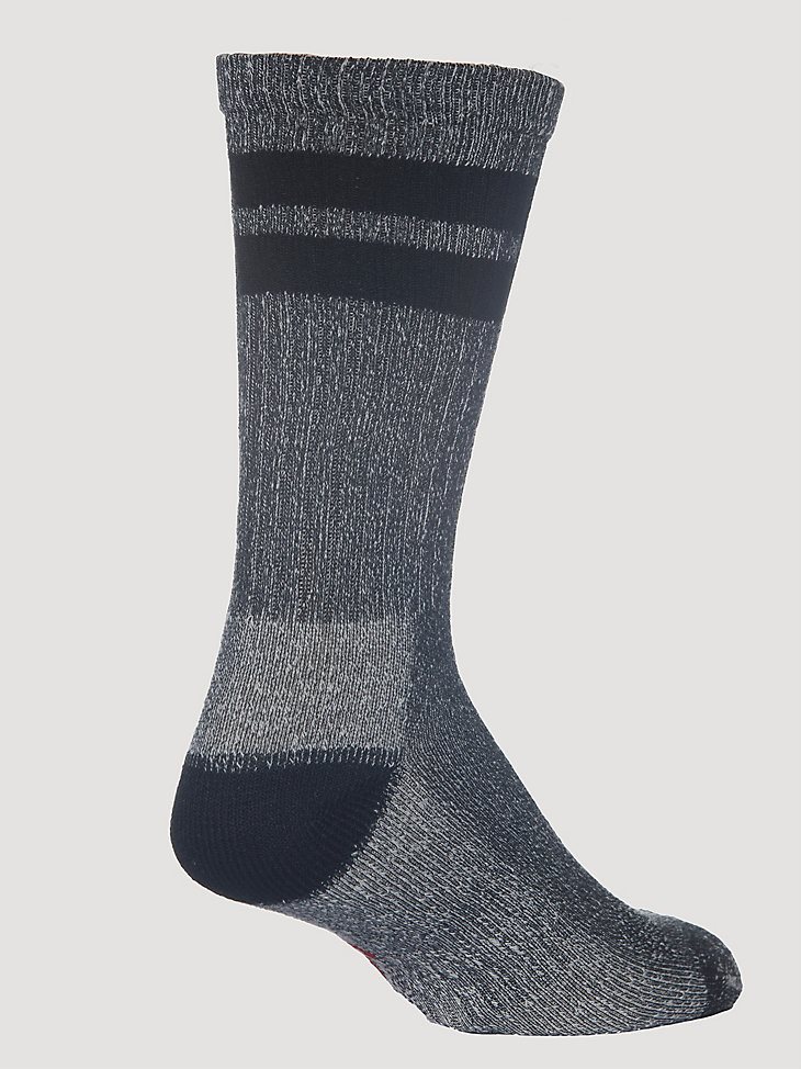 Men's Wool Stripe Work Socks (3-pack) in Black