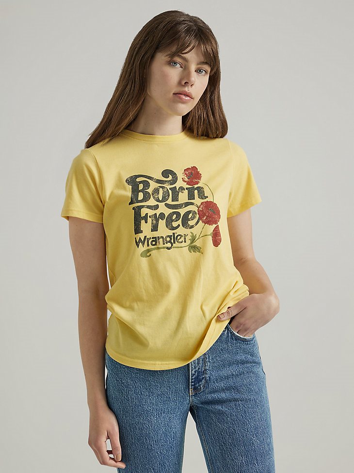 Women's Born Free Tee in Banana Cream