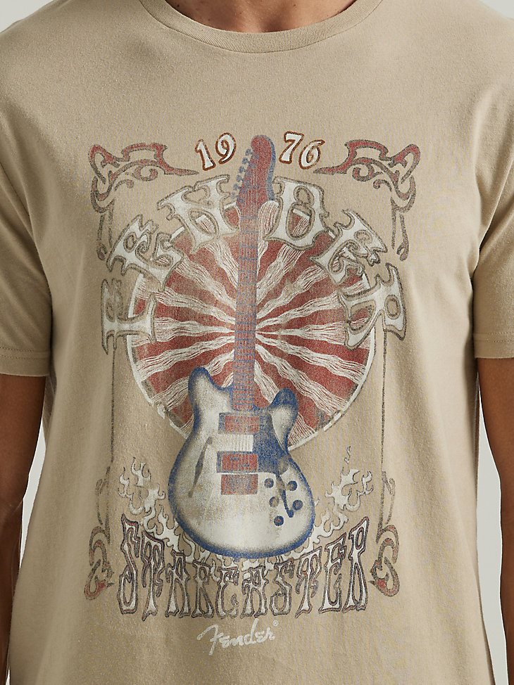 Fender Logo Graphic T-Shirt in Trenchcoat Brown