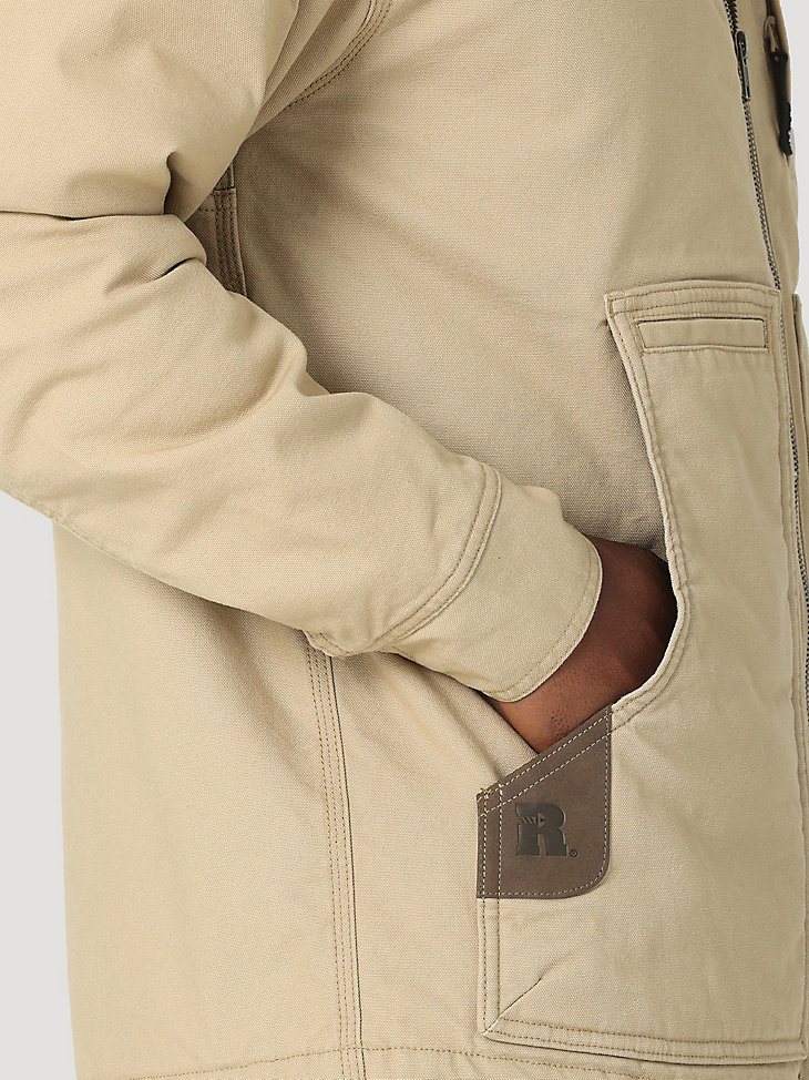 RIGGS Tough Layers Sherpa Lined Canvas Jacket in Golden Khaki