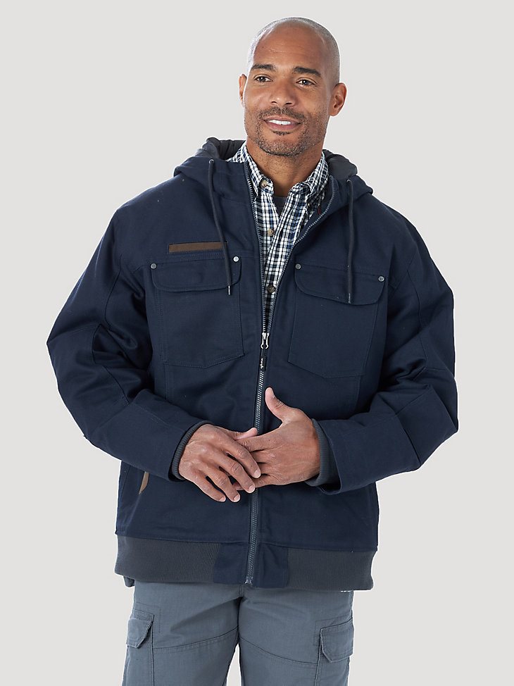 Wrangler RIGGS Workwear Tough Layers Insulated Canvas Work Jacket in Dark Navy