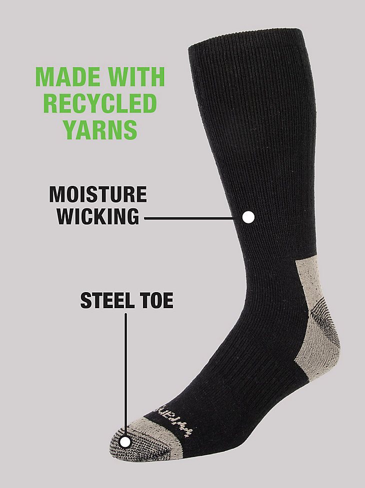 Men's Crew Work Socks (6-pack) in Black
