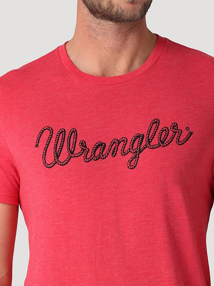 Men's Wrangler Rope Logo T-Shirt in Red Heather