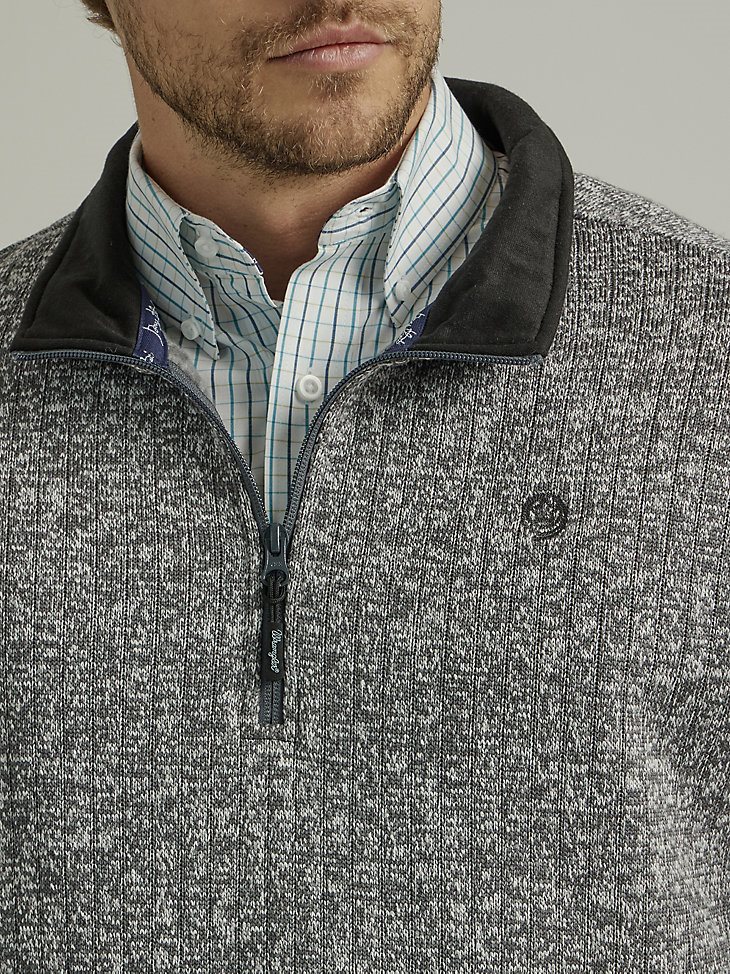 Men's George Strait Long Sleeve Quarter-Zip Knit Pullover in Turbulence Grey